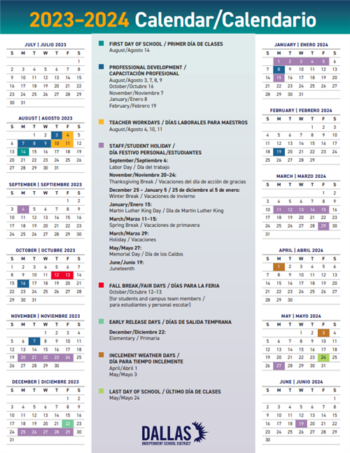  Student Calendar 23-24